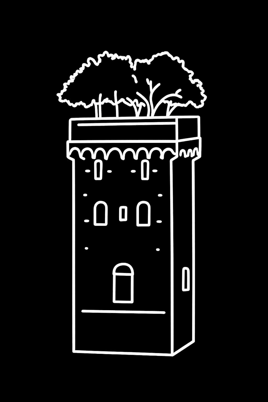 Disegno della torre guinigi